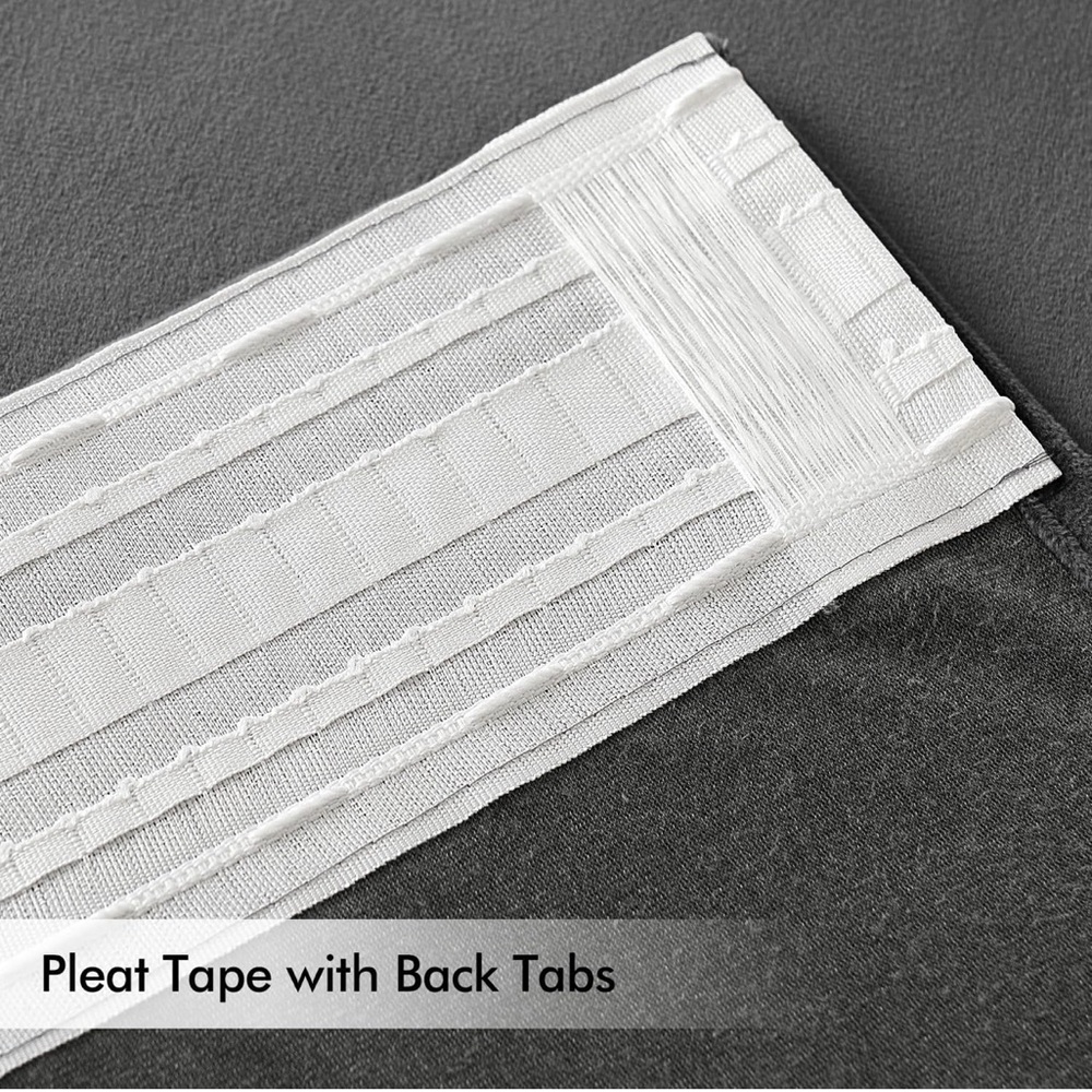 Luxurious Gray Velvet 96” 2 Panels Pinch Pleated Super Soft Back Tab Rod Pocket - Picture 4 of 9
